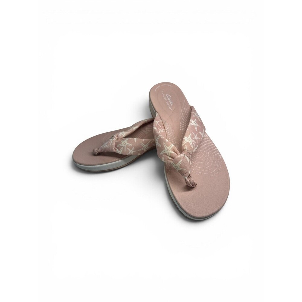 Clarks Cloudsteppers Arla Glison Starfish Flip Flop Sandals Pink Womens Size 11